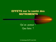 EFFETS sur la sant