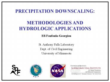PRECIPITATION DOWNSCALING: