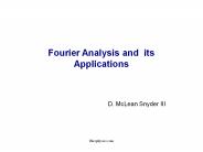 Fourier analysis and its applications
