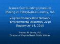 Issues Surrounding Uranium Mining in Pittsylvania County, VA PowerPoint PPT Presentation