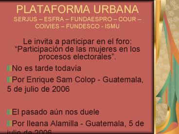 PLATAFORMA URBANA SERJUS 