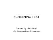 SCREENING TEST