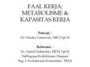FAAL KERJA: METABOLISME