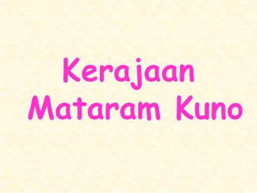 Kerajaan Mataram Kuno