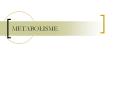 METABOLISME PowerPoint PPT Presentation