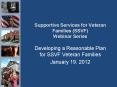 Supportive Services for Veteran Families (SSVF) Webinar Series PowerPoint PPT Presentation