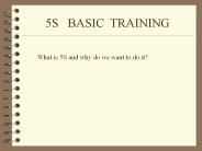 5S  BASIC TRAINING
