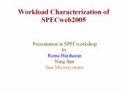 Workload Characterization of SPECweb2005