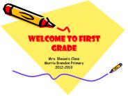 Welcome to First Grade