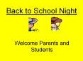 Back to School Night PowerPoint PPT Presentation