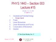 PHYS 1443-003, Fall 2004
