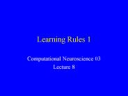 Learning Rules 1