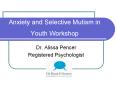 Anxiety and Selective Mutism in Youth Workshop PowerPoint PPT Presentation