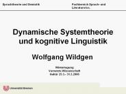 Dynamische Systemtheorie und kognitive Linguistik