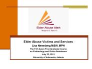 Elder Abuse Victims and Services