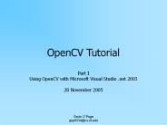 OpenCV Tutorial
