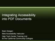 Integrating Accessibility into PDF Documents
