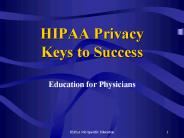 HIPAA Privacy Keys to Success