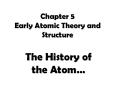 Chapter 5 Early Atomic Theory and Structure PowerPoint PPT Presentation