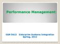 Performance Management   EGN 5622  Enterprise Systems Integration Spring, 2012 PowerPoint PPT Presentation