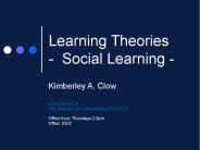Learning Theories - Social Learning -