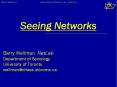 Seeing Networks PowerPoint PPT Presentation