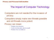 The Impact of Computer Technology