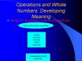 Operations and Whole Numbers: Developing Meaning PowerPoint PPT Presentation