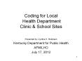 Coding for Local Health Department Clinic PowerPoint PPT Presentation