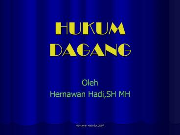 HUKUM DAGANG