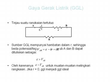 Gaya Gerak Listrik (GGL)