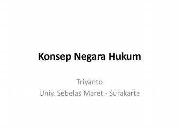 Konsep Negara Hukum