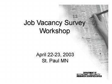 Job Vacancy Survey Workshop
