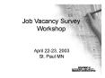 Job Vacancy Survey Workshop PowerPoint PPT Presentation