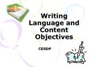Writing Language and Content Objectives