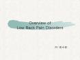 Overview of Low Back Pain Disorders PowerPoint PPT Presentation