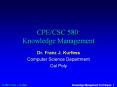 CPE/CSC 580: Knowledge Management PowerPoint PPT Presentation
