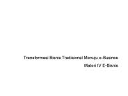 Transformasi Bisnis Tradisional Menuju e-Business