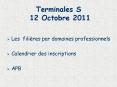 Terminales S  12 Octobre 2011 PowerPoint PPT Presentation