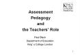 Assessment Pedagogy and the Teachers PowerPoint PPT Presentation
