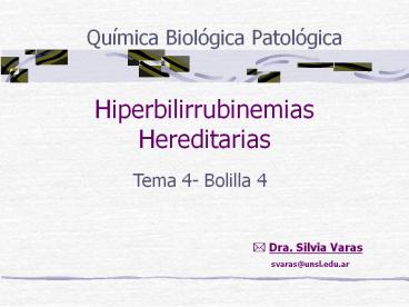 Hiperbilirrubinemias Hereditarias