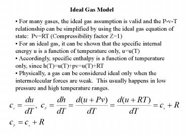 Ideal Gas Model