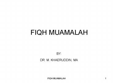 DR. M. KHAERUDDIN, MA