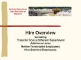 Hire Overview including Transfer from a Different Department Additional Jobs Rehire Terminated Employees Hire Stanford Employees PowerPoint PPT Presentation