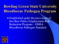 Bowling Green State University Bloodborne Pathogen Program PowerPoint PPT Presentation