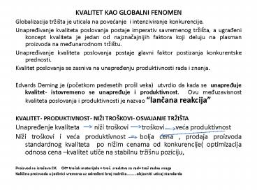 KVALITET KAO GLOBALNI FENOMEN
