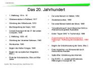 Das 20. Jahrhundert