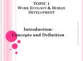 TOPIC 1 Work Ecology PowerPoint PPT Presentation
