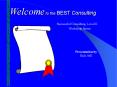 Welcome to the BEST Consulting PowerPoint PPT Presentation