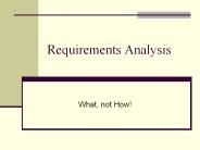 Requirements Analysis